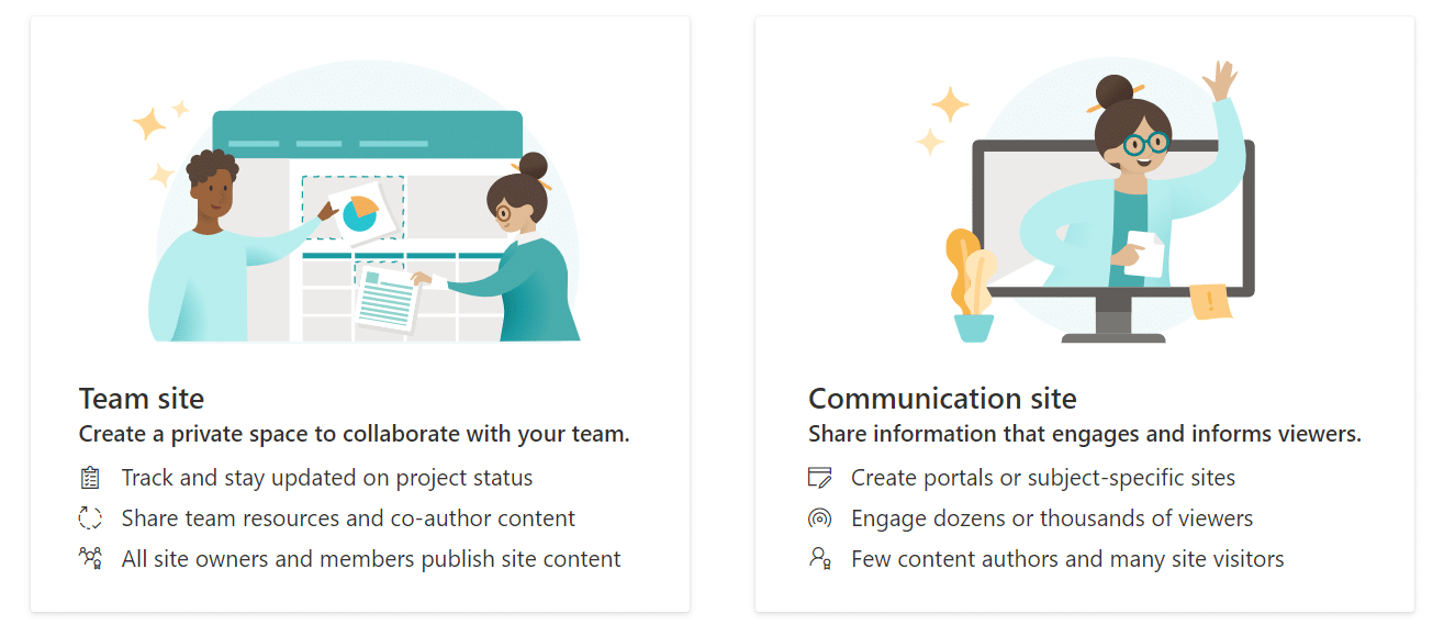 SharePoint Team Site Vs Communication Site by Faisal Sir